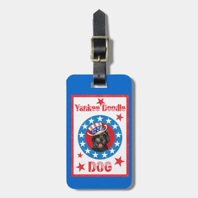 Patriotischer Portugiesischer Wasserhund Gepäckanhänger (Vorderseite vertikal)