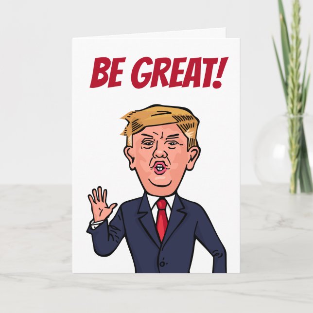 Patriotischer Präsident Donald Trump Funny Cartoon Karte (Vorderseite)