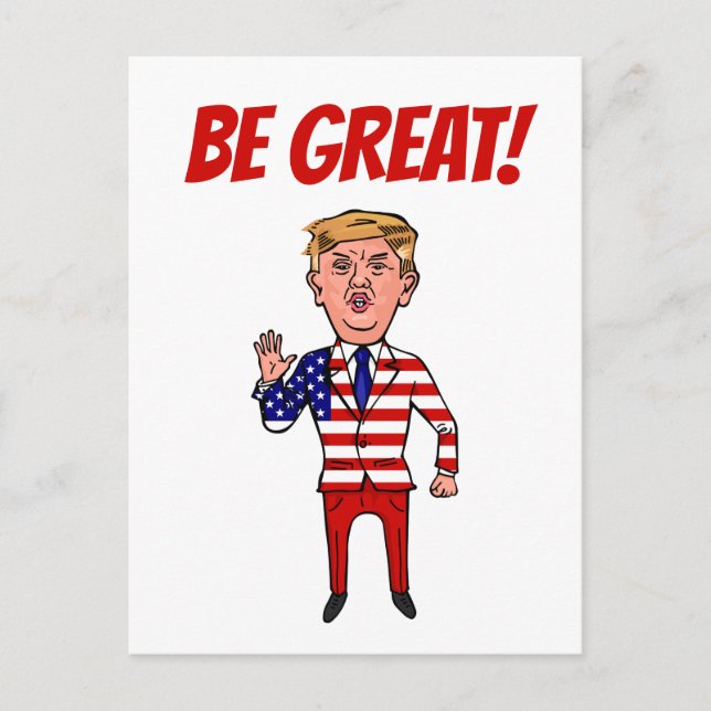 Patriotischer Präsident Donald Trump Funny Cartoon Postkarte (Vorderseite)