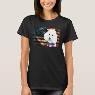 Patriotischer Pudel Amerikanische Flagge Hund Männ T-Shirt