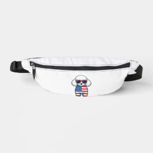 Patriotischer Pudel mit Sonnenbrille Vektordesign_ Bauchtasche