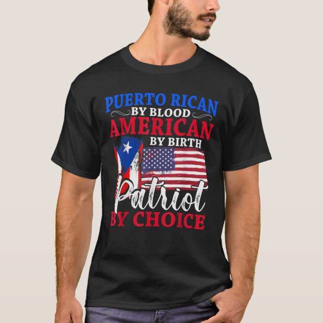 Patriotischer Puerto-Amerikaner nach Geburtsdatum T-Shirt (Vorderseite)