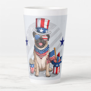 Patriotischer Pug 4. Juli Milchtasse