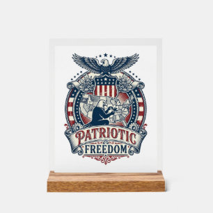 Patriotischer Rätselliebhaber Vektorgrafik T-Shirt Acrylschild