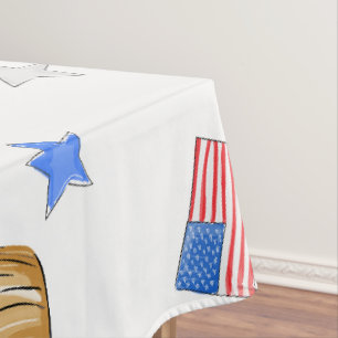 Patriotischer Red White Blue Cupcake Flag Star Tischdecke