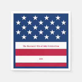 Patriotischer Red White & Blue Old Glory Cocktail Serviette