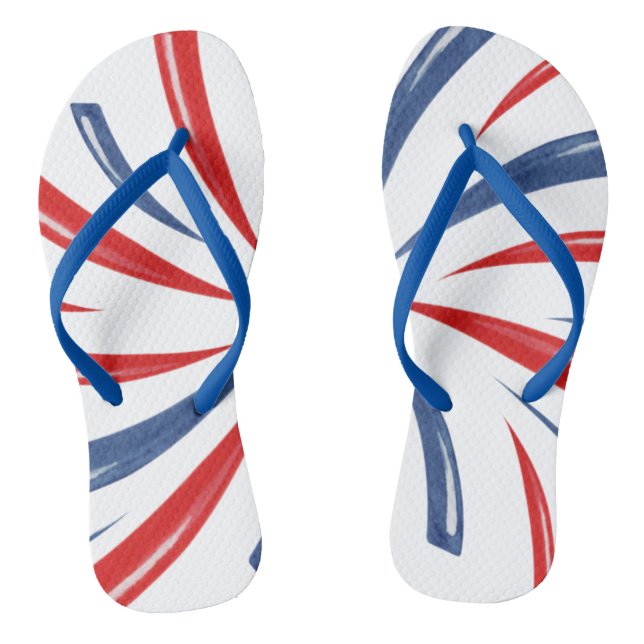 Patriotischer Red White Blue Sommerurlaub Strand Flip Flops (Fußbett)