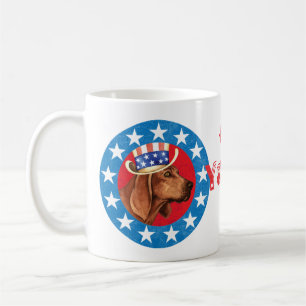 Patriotischer Redbone Coonhound Kaffeetasse