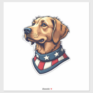 Patriotischer Retriever Maskottchen Vintage Hund T Aufkleber