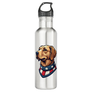 Patriotischer Retriever Maskottchen Vintage Hund T Edelstahlflasche