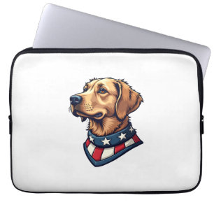 Patriotischer Retriever Maskottchen Vintage Hund T Laptopschutzhülle