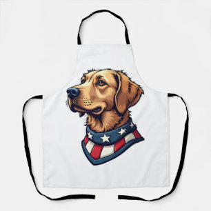 Patriotischer Retriever Maskottchen Vintage Hund T Schürze