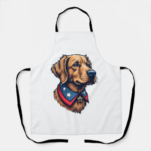 Patriotischer Retriever Maskottchen Vintage Hund T Schürze
