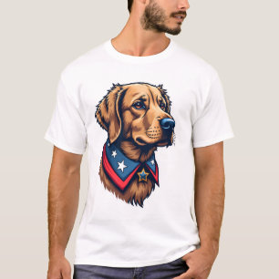 Patriotischer Retriever Maskottchen Vintage Hund T T-Shirt