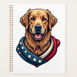 Patriotischer Retriever Stolz Vintage Hundeshirt 4 Planer