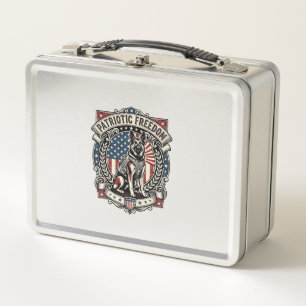 Patriotischer Rettungshund Metall Brotdose