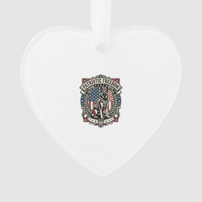 Patriotischer Rettungshund Ornament (Vorderseite)