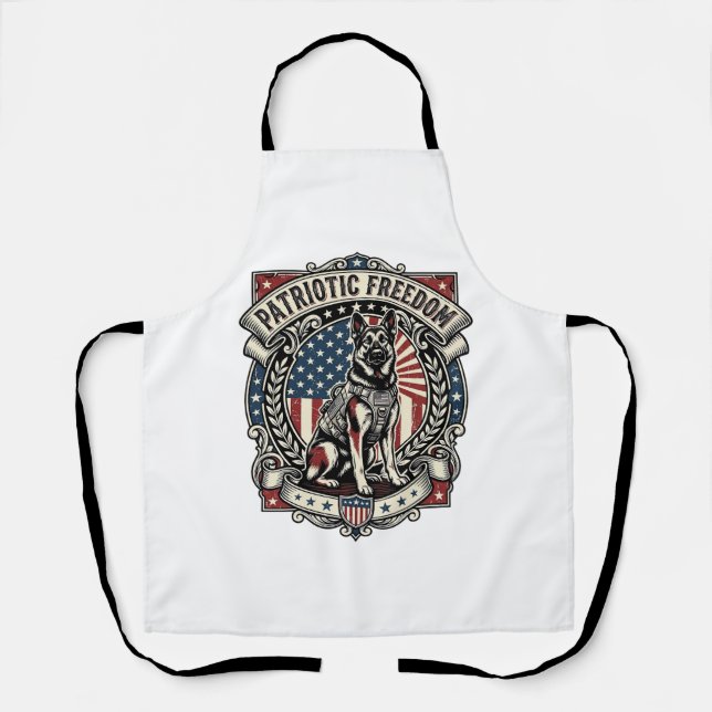 Patriotischer Rettungshund Schürze (Vorderseite)