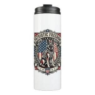 Patriotischer Rettungshund Thermosbecher