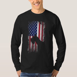 Patriotischer Riesenschnauzer Amerikanische Flagge T-Shirt
