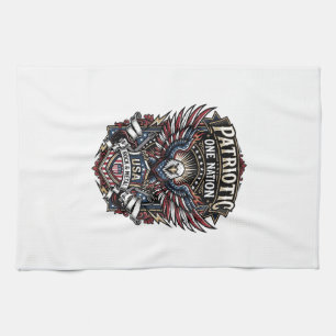 Patriotischer Rock Eagle Crest Musik Rock Metal Pa Geschirrtuch