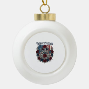 Patriotischer Rosengarten Keramik Kugel-Ornament