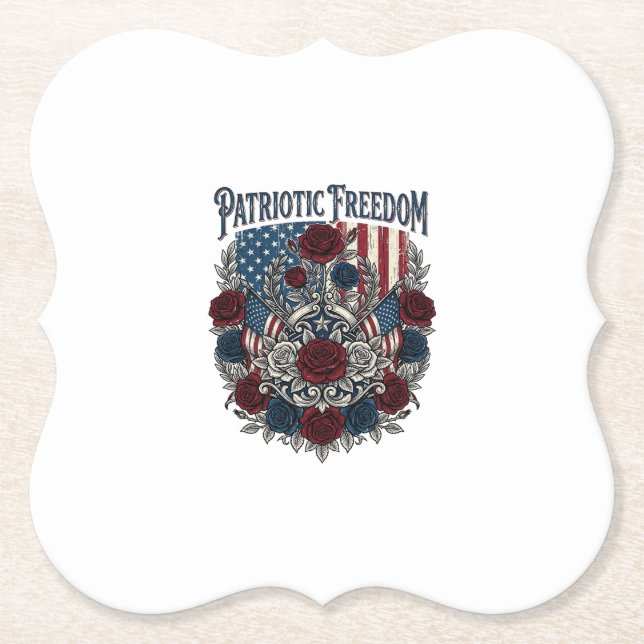 Patriotischer Rosengarten Untersetzer (Vorderseite)