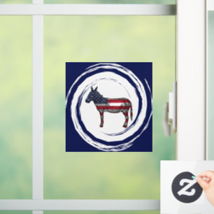 Patriotischer Rot Weiß Blau Esel Fensteraufkleber