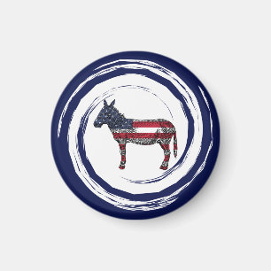 Patriotischer Rot Weiß Blau Esel Magnet