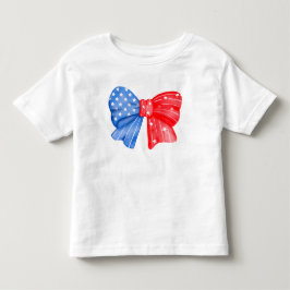 Patriotischer Rot Weiß Blau Schleife Personalisier Kleinkind T-shirt