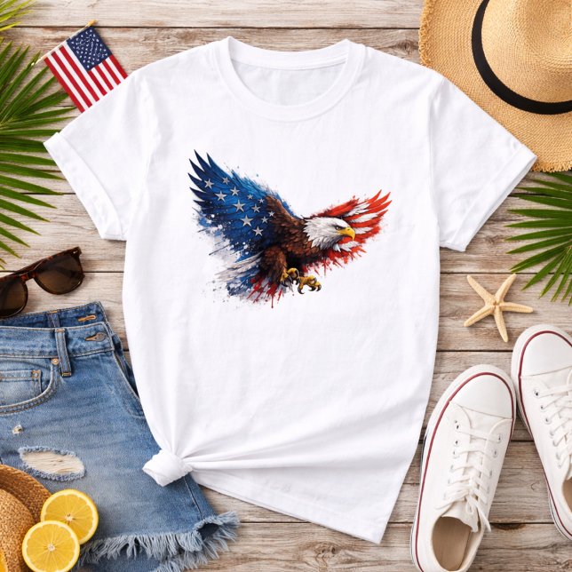 Patriotischer Rot Weiß und Blau Adler T-Shirt (Von Creator hochgeladen)
