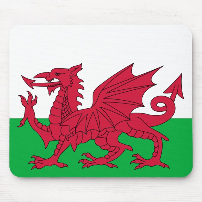 Patriotischer roter Drache von Wales Mousepad (Vorne)