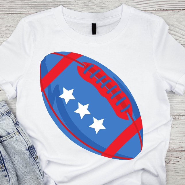 Patriotischer Roter, Weiß und Blue American Footba T-Shirt (Von Creator hochgeladen)