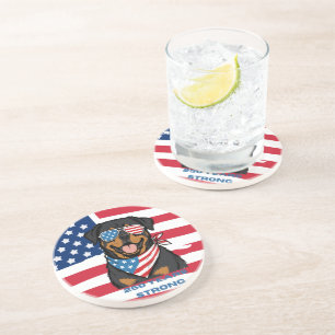 Patriotischer Rottweiler Getränkeuntersetzer