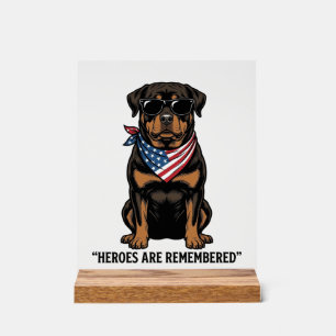 Patriotischer Rottweiler Held Hund Vintage Design_ Acrylschild