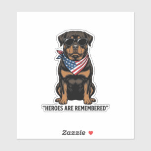 Patriotischer Rottweiler Held Hund Vintage Design_ Aufkleber