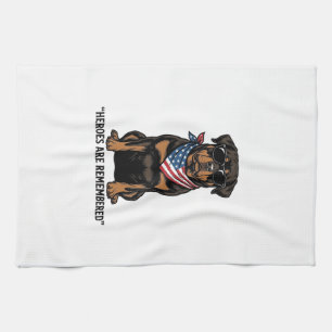 Patriotischer Rottweiler Held Hund Vintage Design_ Geschirrtuch