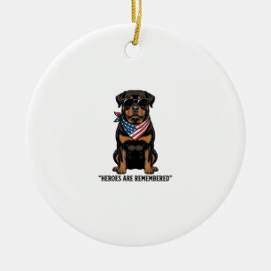 Patriotischer Rottweiler Held Hund Vintage Design_ Keramik Ornament