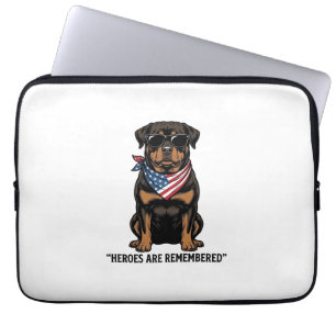 Patriotischer Rottweiler-Held-Hund Vintage-Design_ Laptopschutzhülle