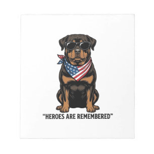 Patriotischer Rottweiler-Held-Hund Vintage-Design_ Notizblock