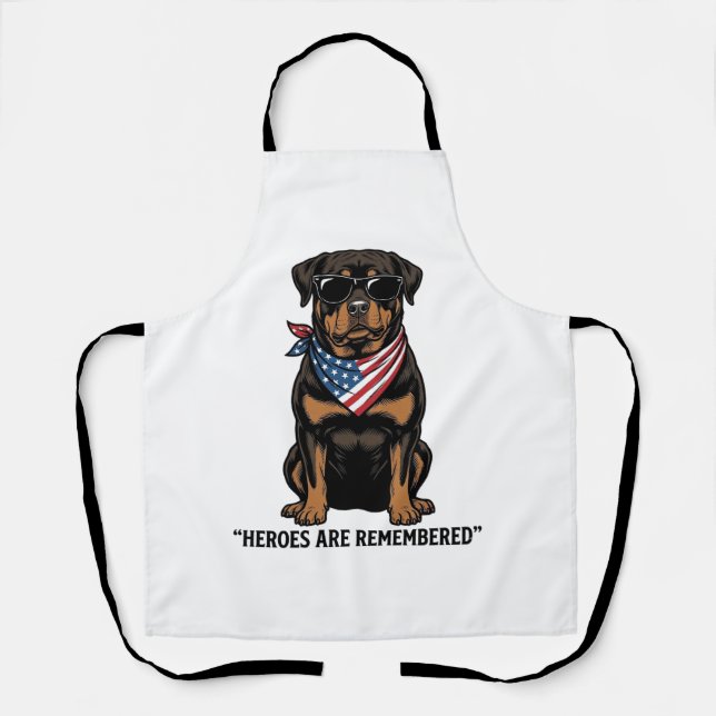 Patriotischer Rottweiler Held Hund Vintage Design_ Schürze (Vorderseite)