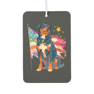 Patriotischer Rottweiler mit USA-Flaggen-Kunst Autolufterfrischer