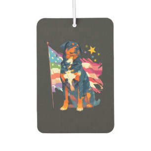 Patriotischer Rottweiler mit USA-Flaggen-Kunst Autolufterfrischer