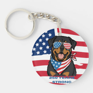 Patriotischer Rottweiler Schlüsselanhänger