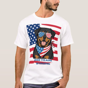 Patriotischer Rottweiler  T-Shirt