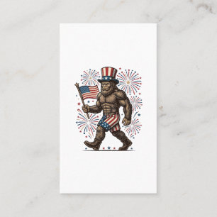 Patriotischer Sasquatch Feuerwerk Vintage Gravur D Visitenkarte