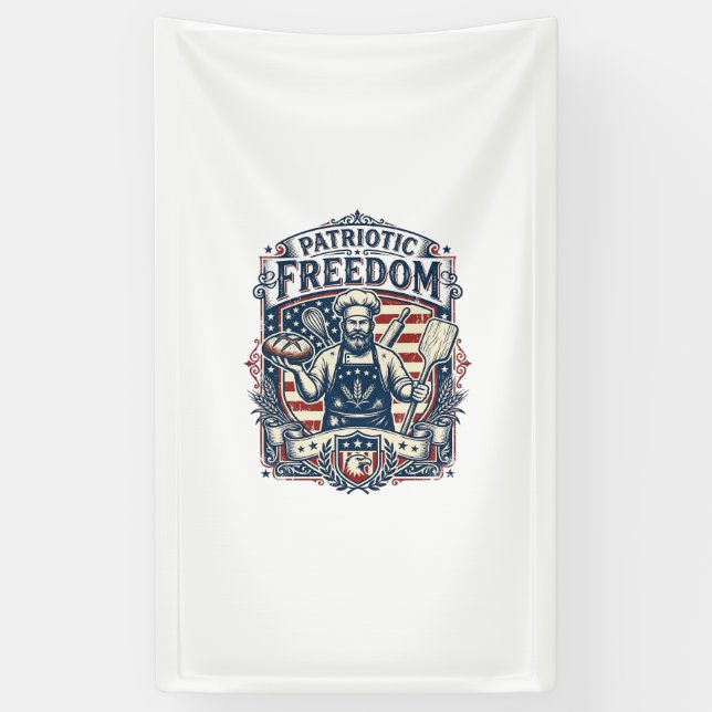Patriotischer Sauerteigbäcker Banner (Vertikal)