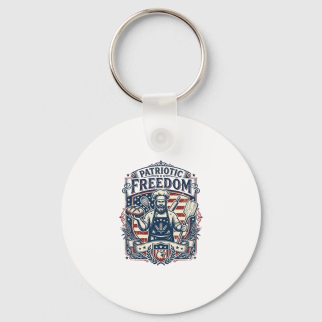 Patriotischer Sauerteigbäcker Schlüsselanhänger (Vorderseite)
