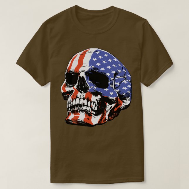 Patriotischer Schädel T-Shirt (Design vorne)
