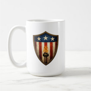 Patriotischer Schild Fackel Amerikanische Freiheit Kaffeetasse